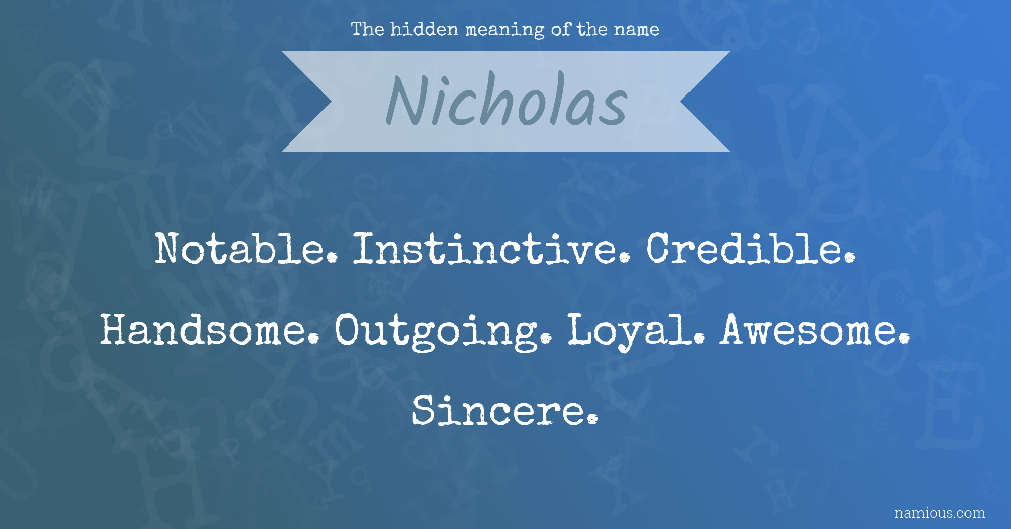 The hidden meaning of the name Nicholas