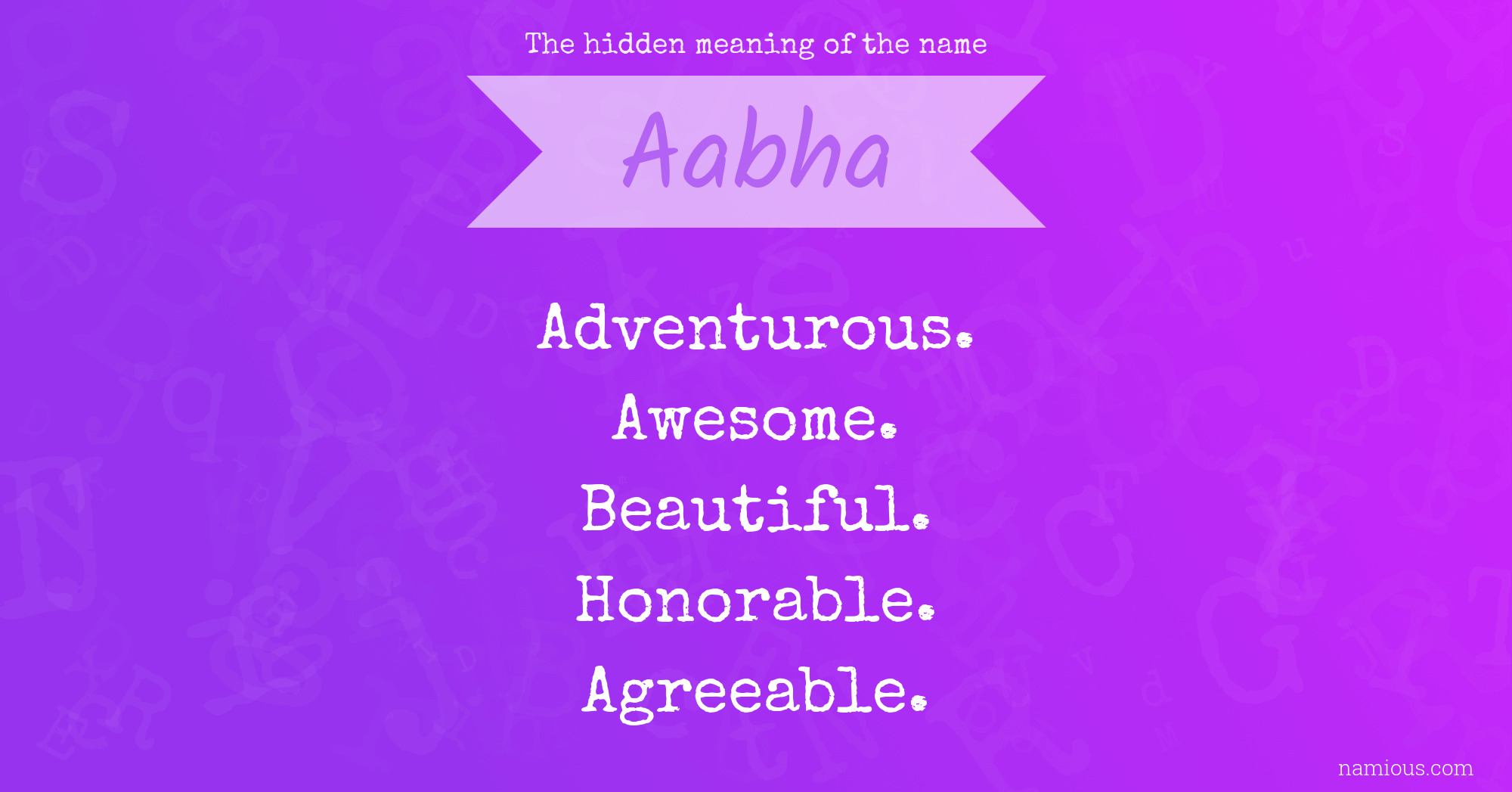 The hidden meaning of the name Aabha