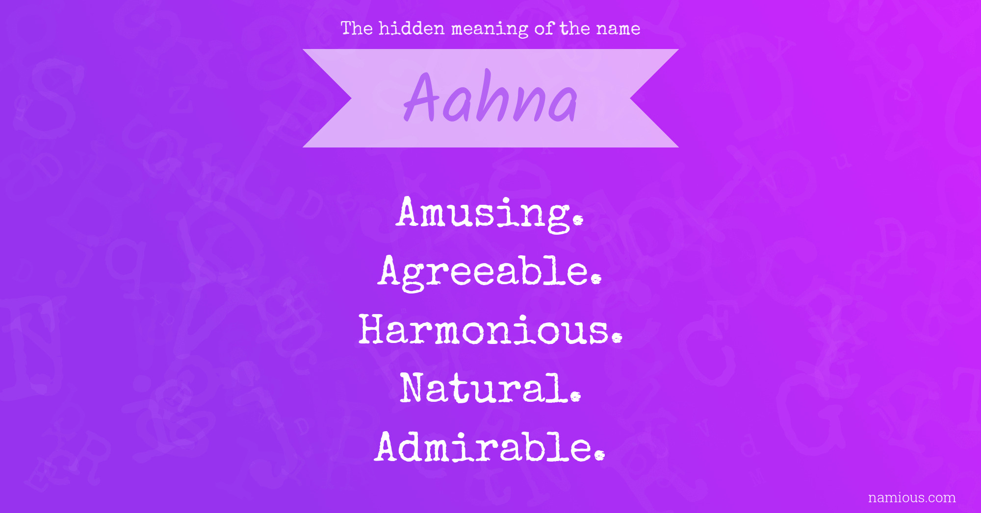 The hidden meaning of the name Aahna