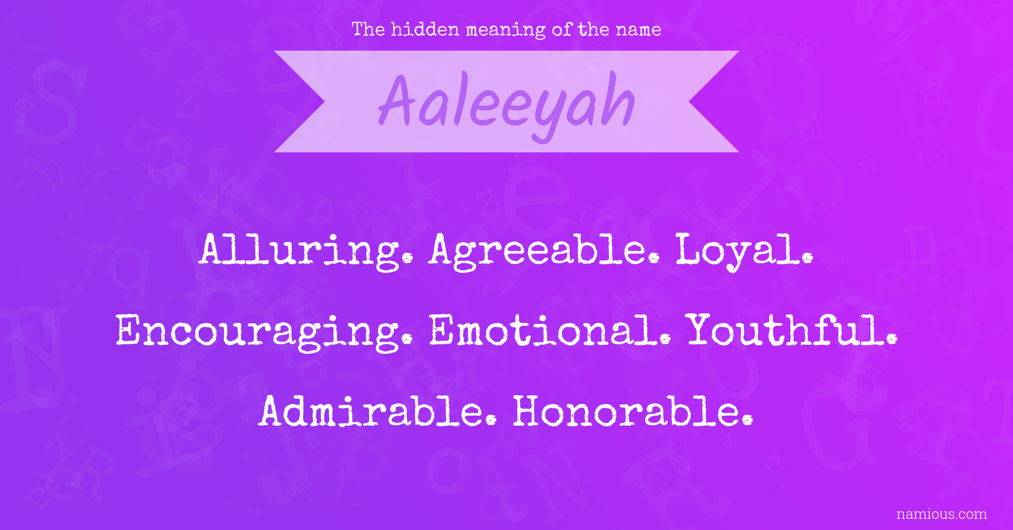 The hidden meaning of the name Aaleeyah