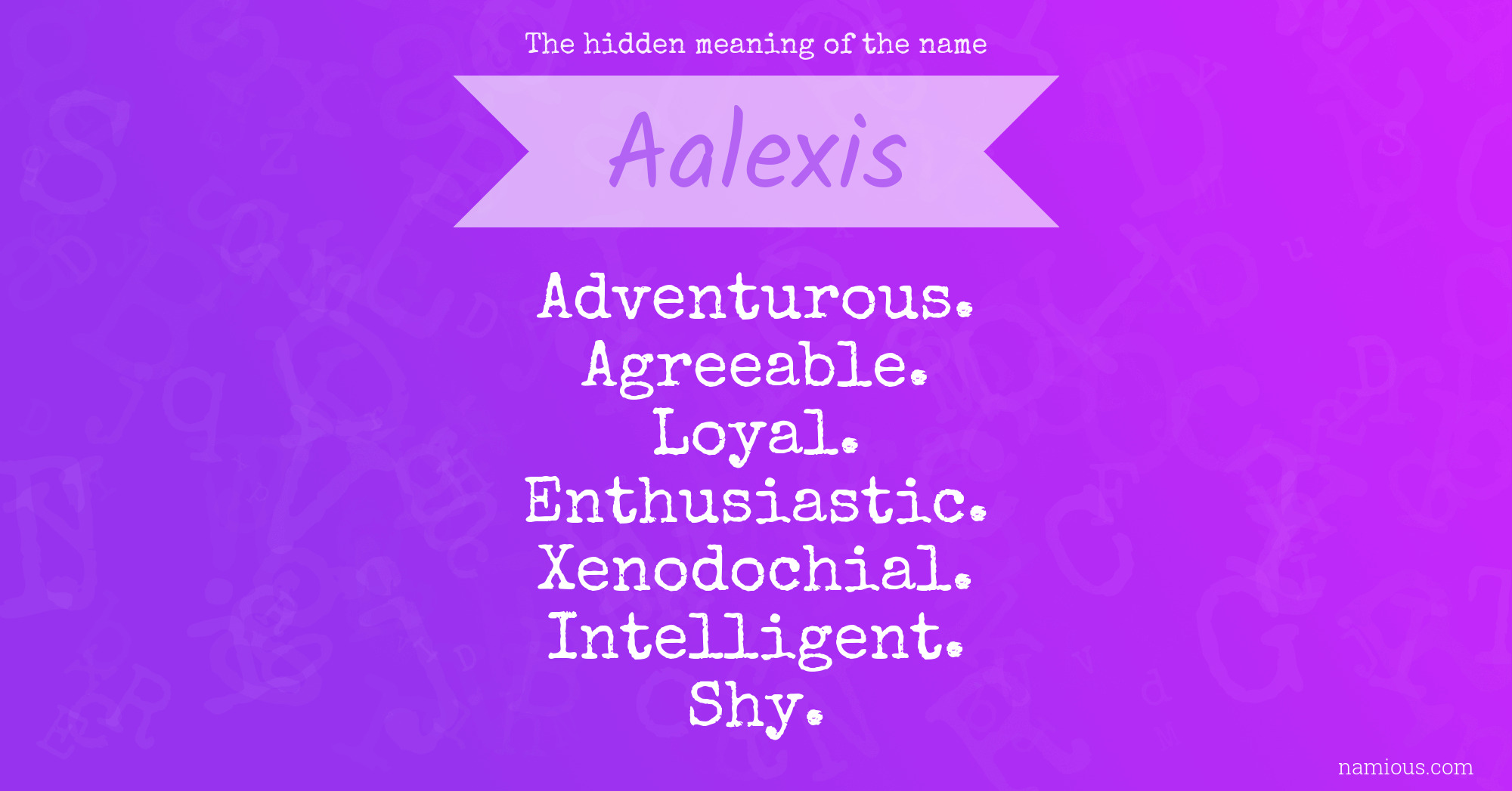 The hidden meaning of the name Aalexis