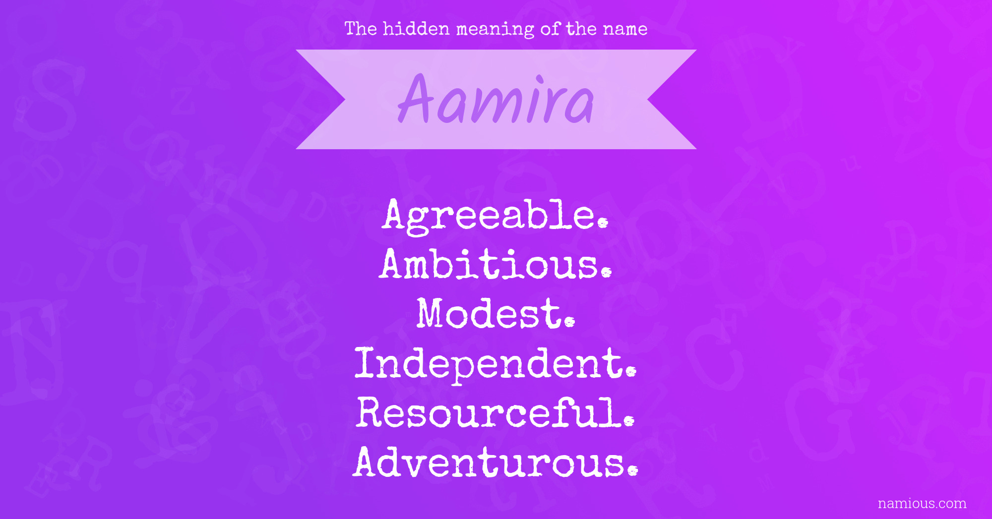 The hidden meaning of the name Aamira