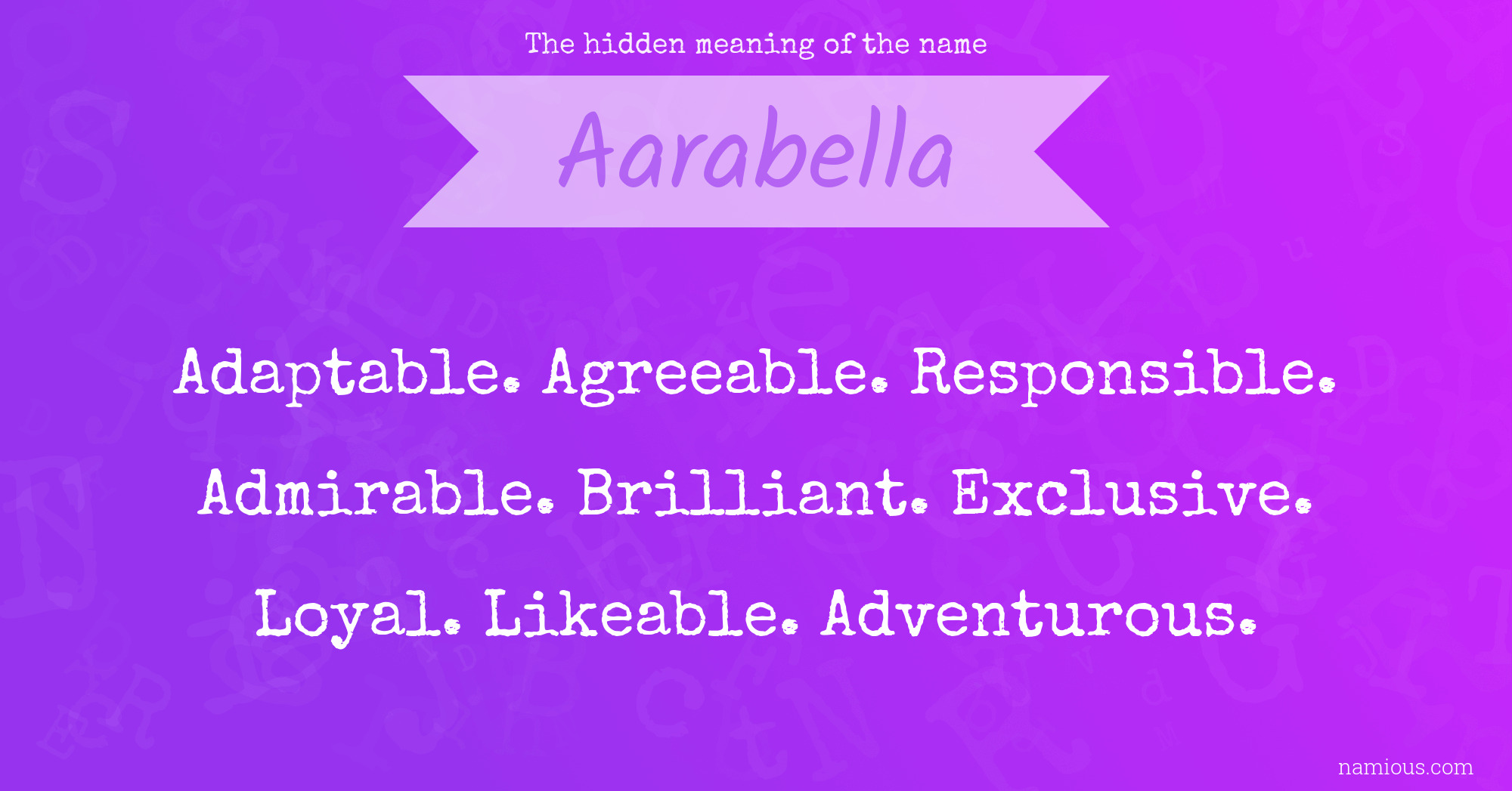 The hidden meaning of the name Aarabella