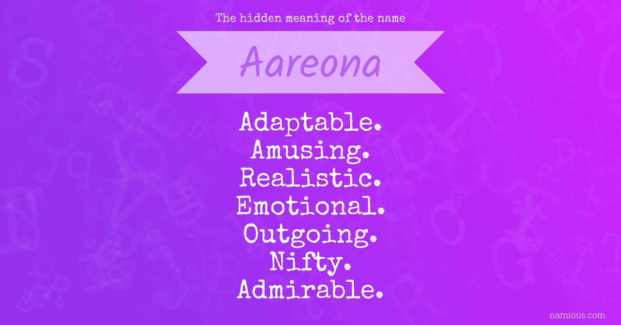 The hidden meaning of the name Aareona