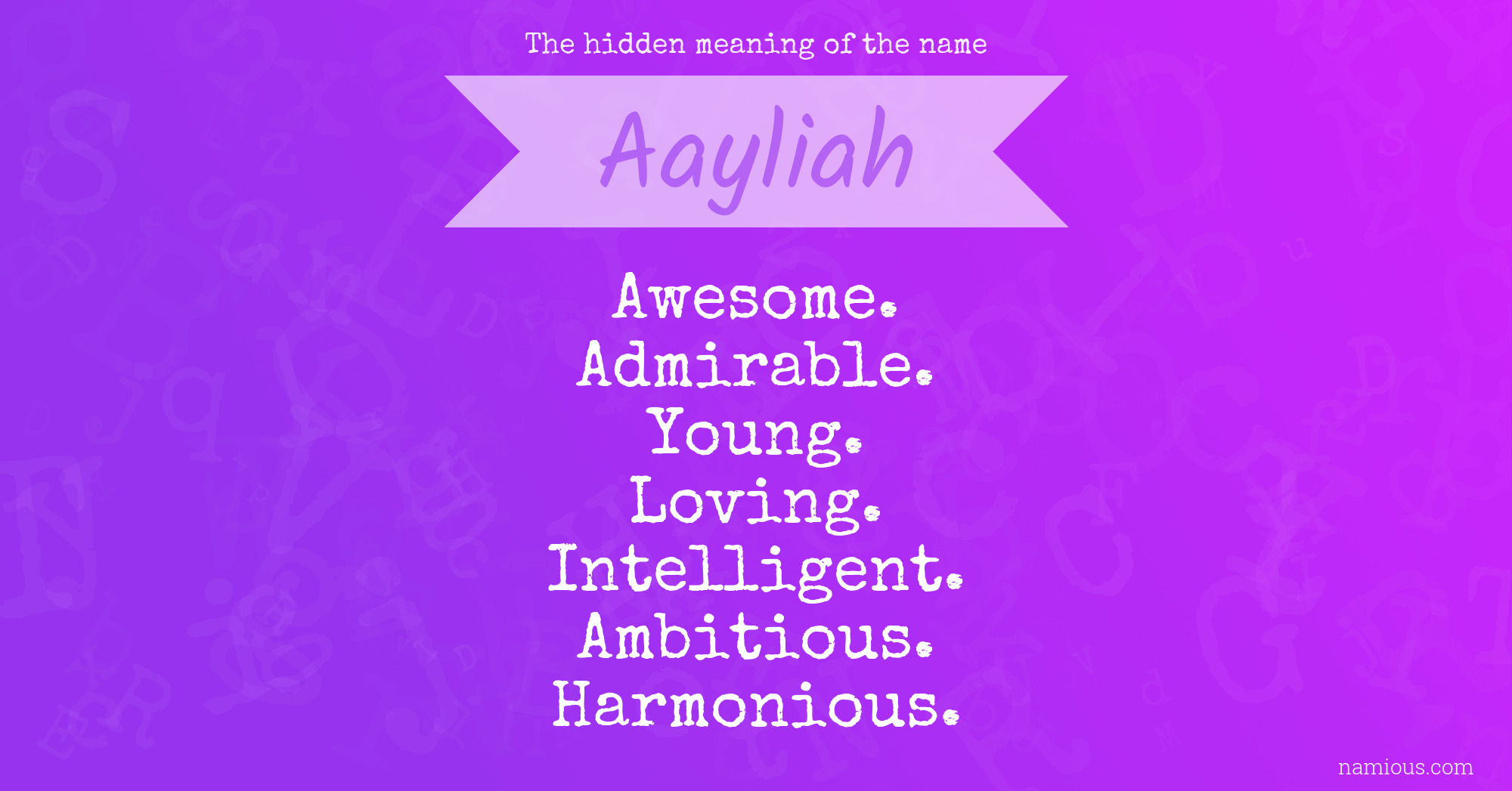 The hidden meaning of the name Aayliah