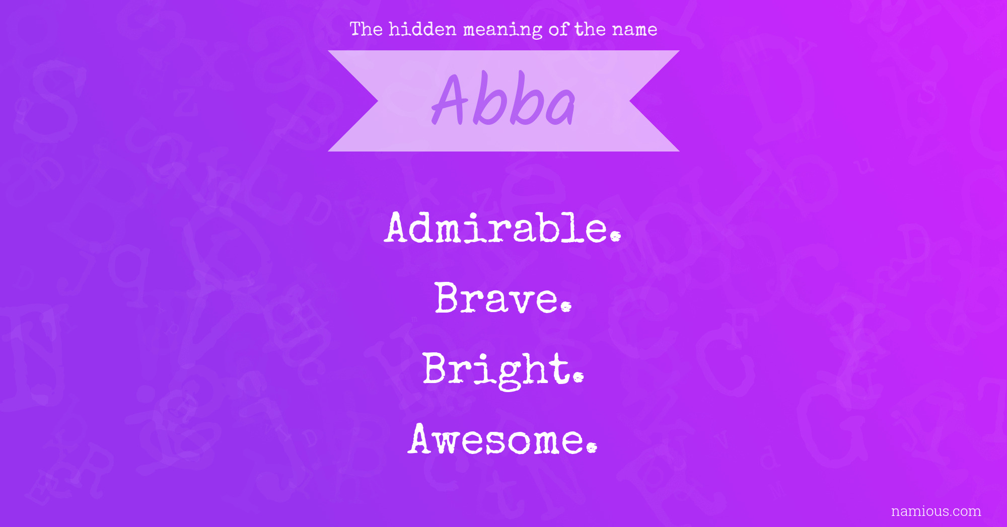 The hidden meaning of the name Abba