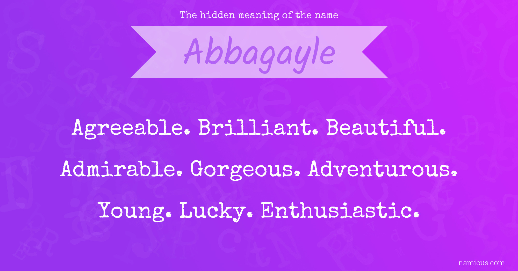 The hidden meaning of the name Abbagayle