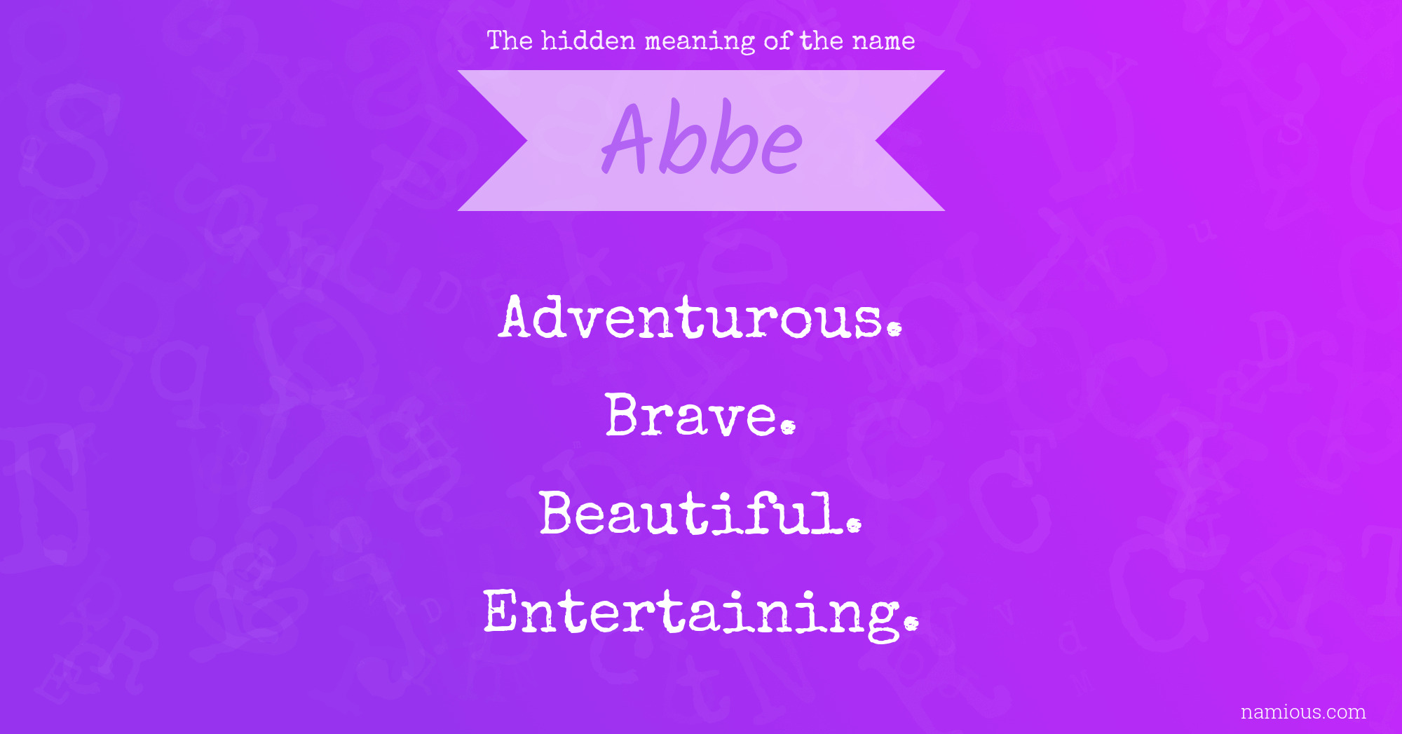 The hidden meaning of the name Abbe