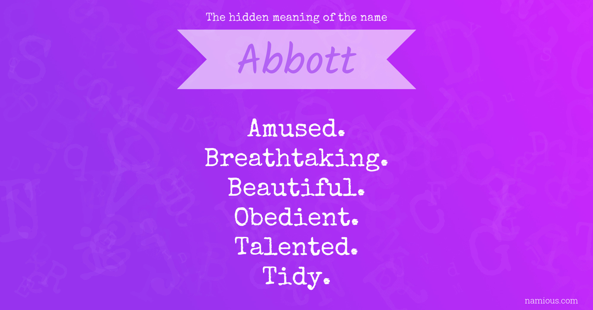 The hidden meaning of the name Abbott