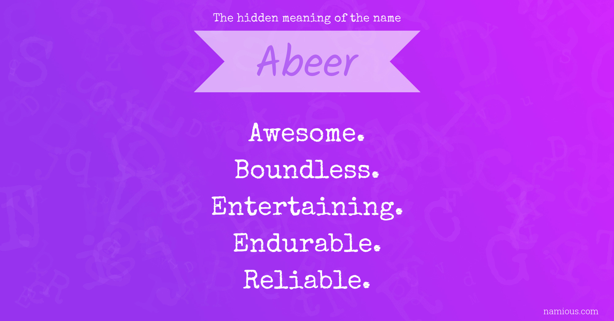 The hidden meaning of the name Abeer