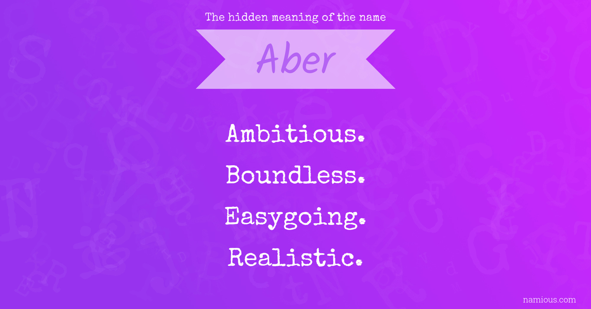 The hidden meaning of the name Aber