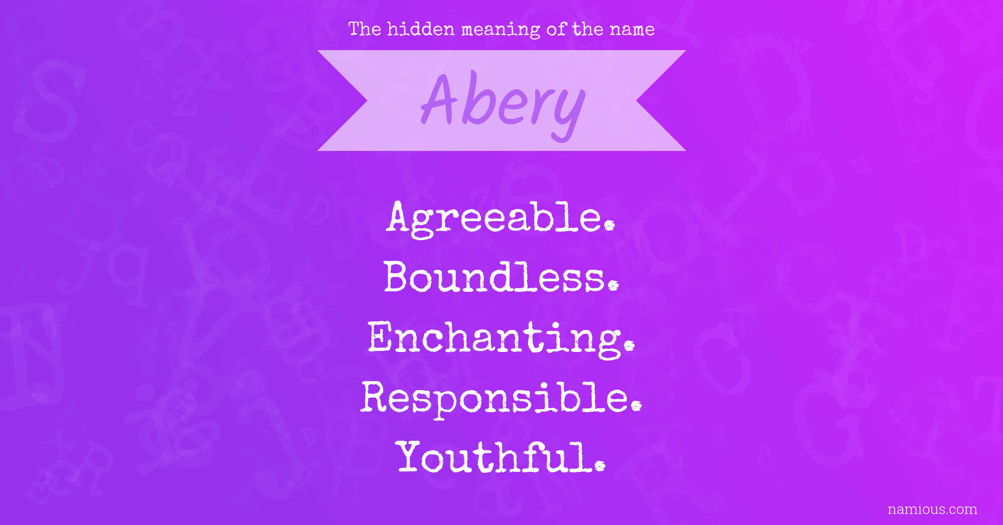 The hidden meaning of the name Abery