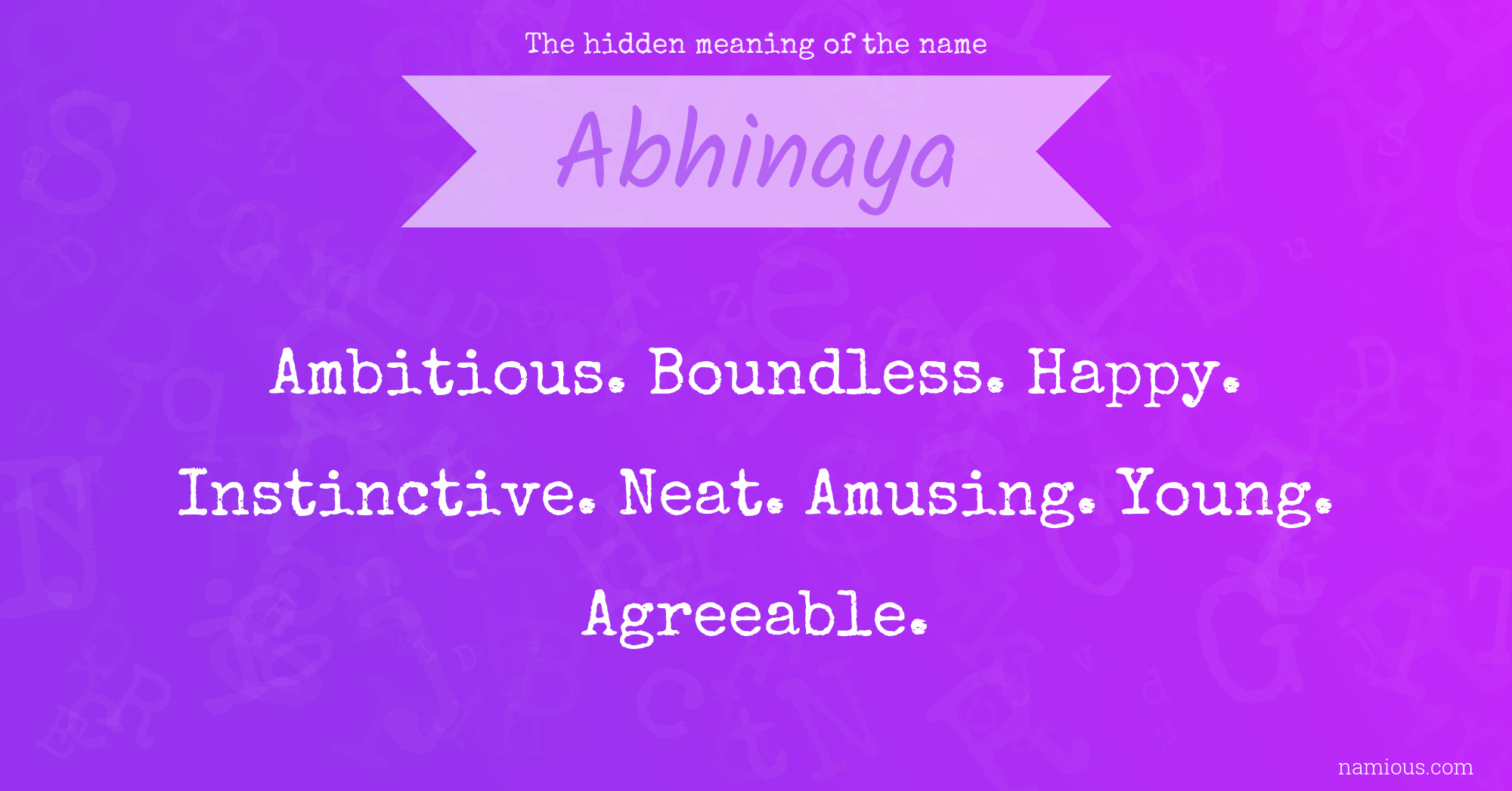 The hidden meaning of the name Abhinaya