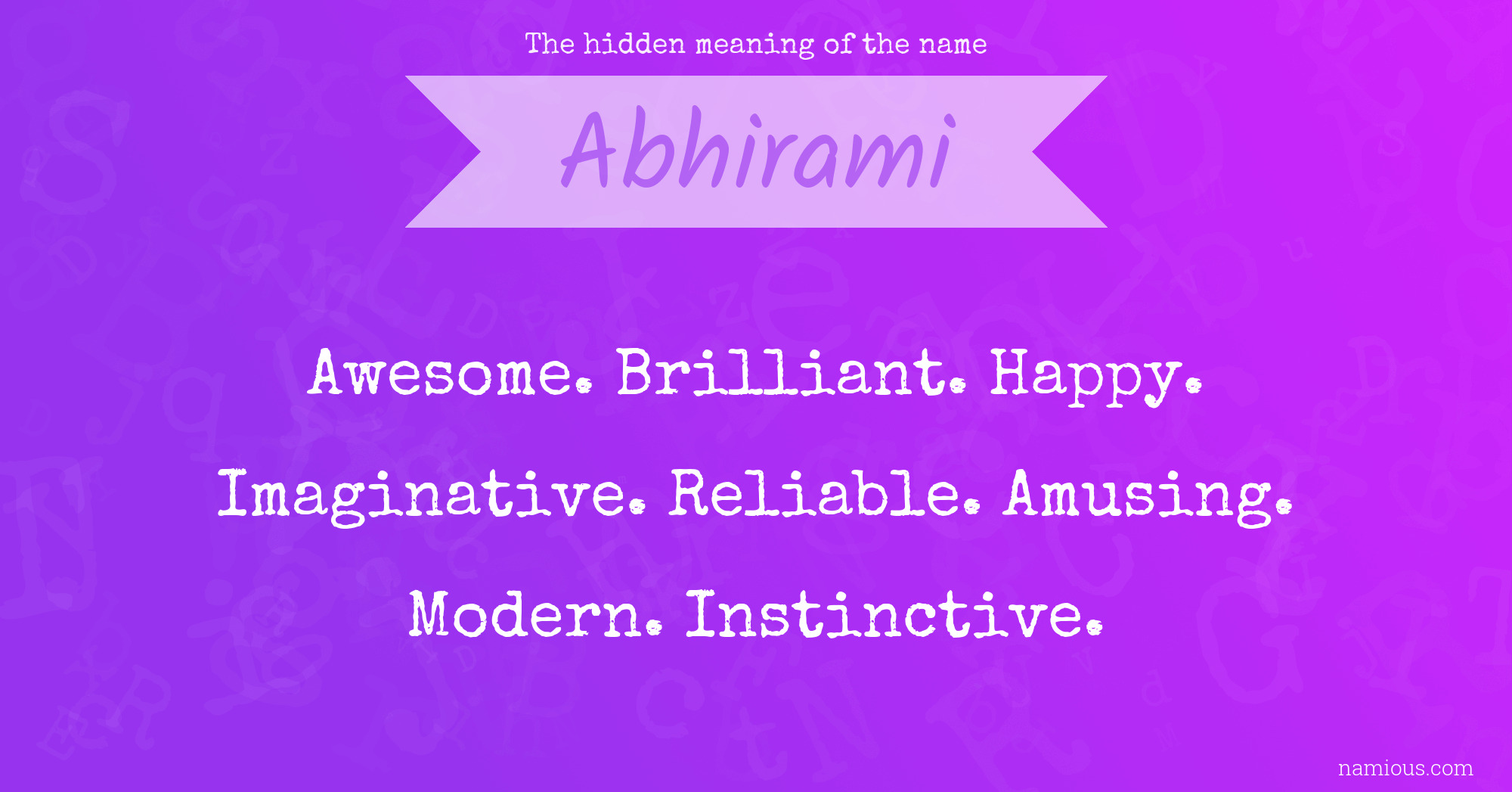 The hidden meaning of the name Abhirami