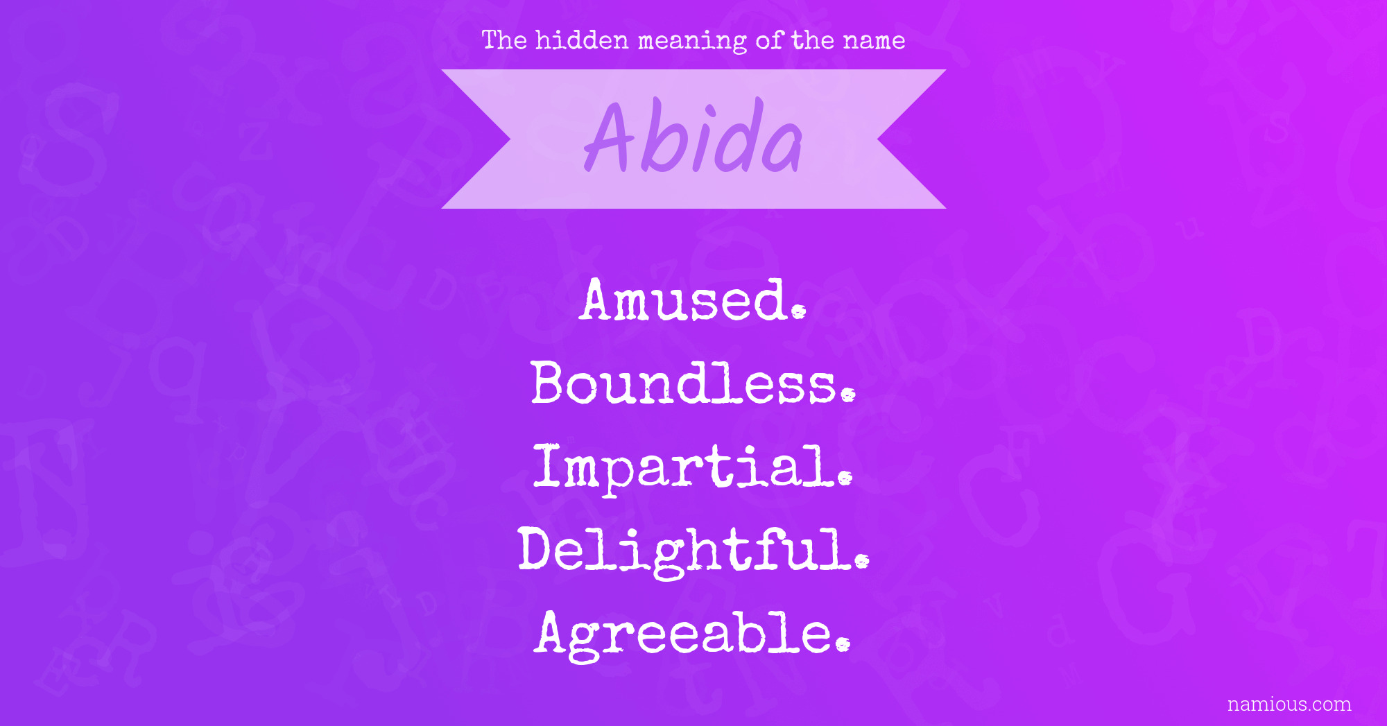 The hidden meaning of the name Abida