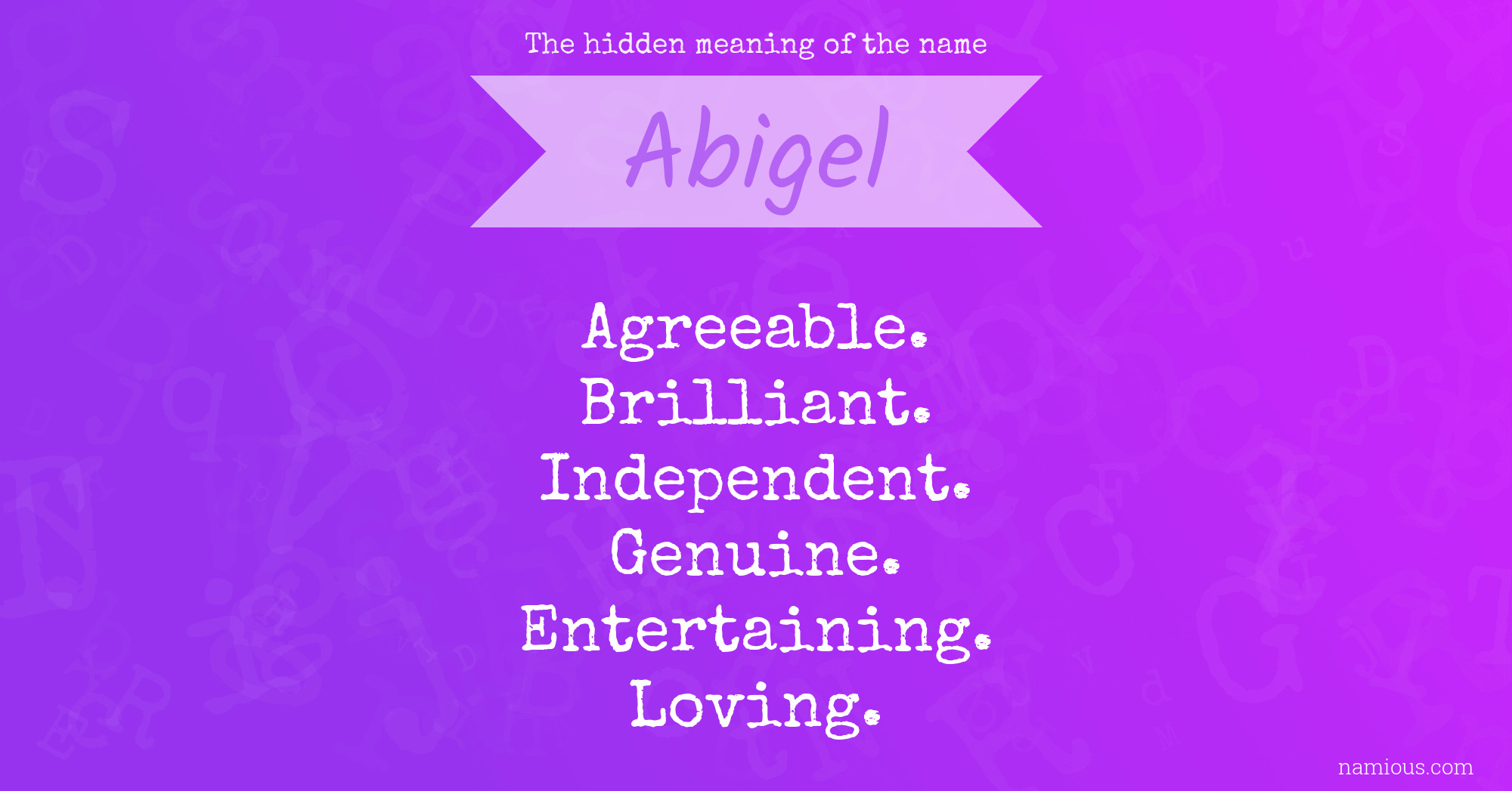 The hidden meaning of the name Abigel