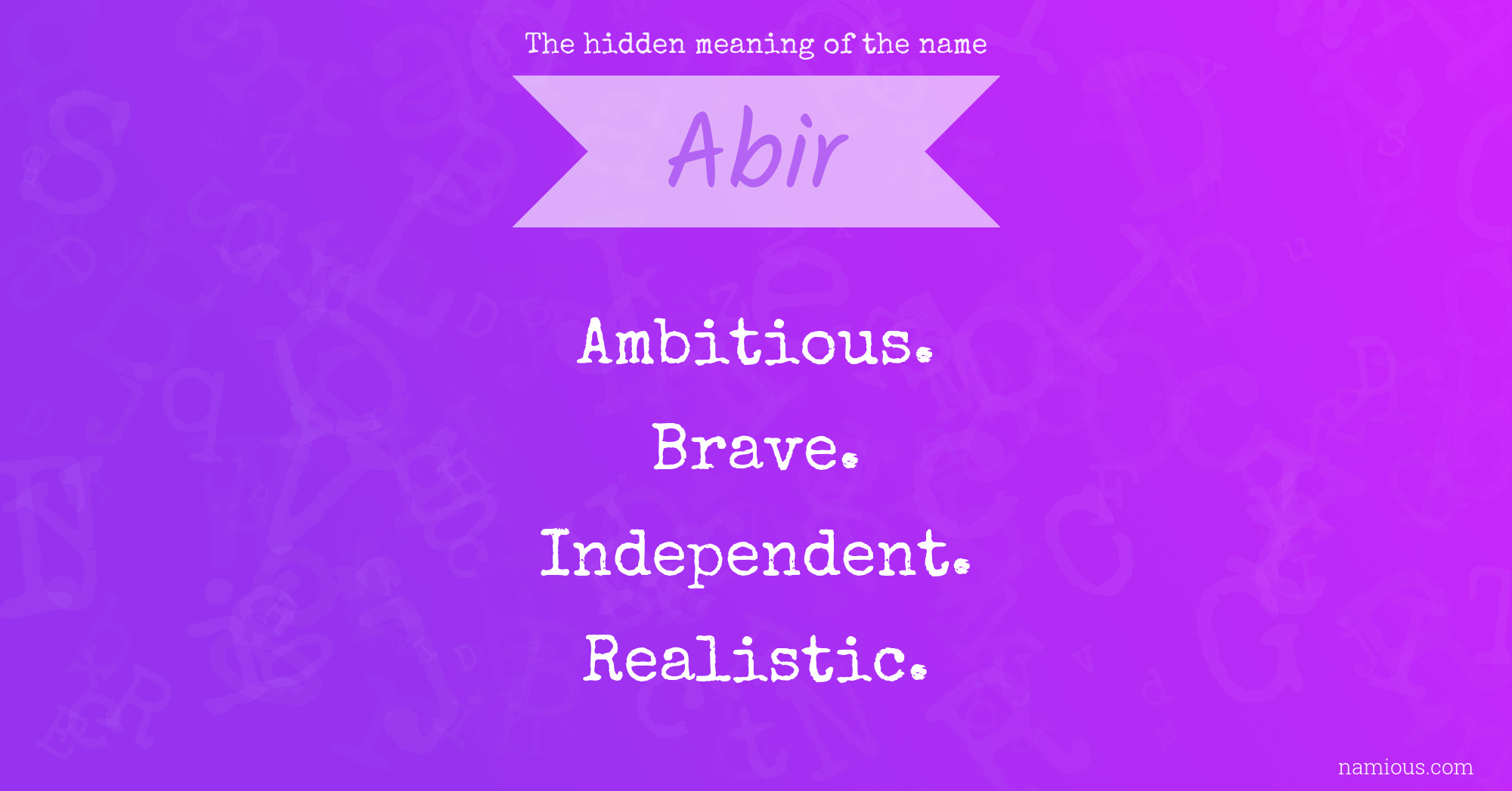 The hidden meaning of the name Abir