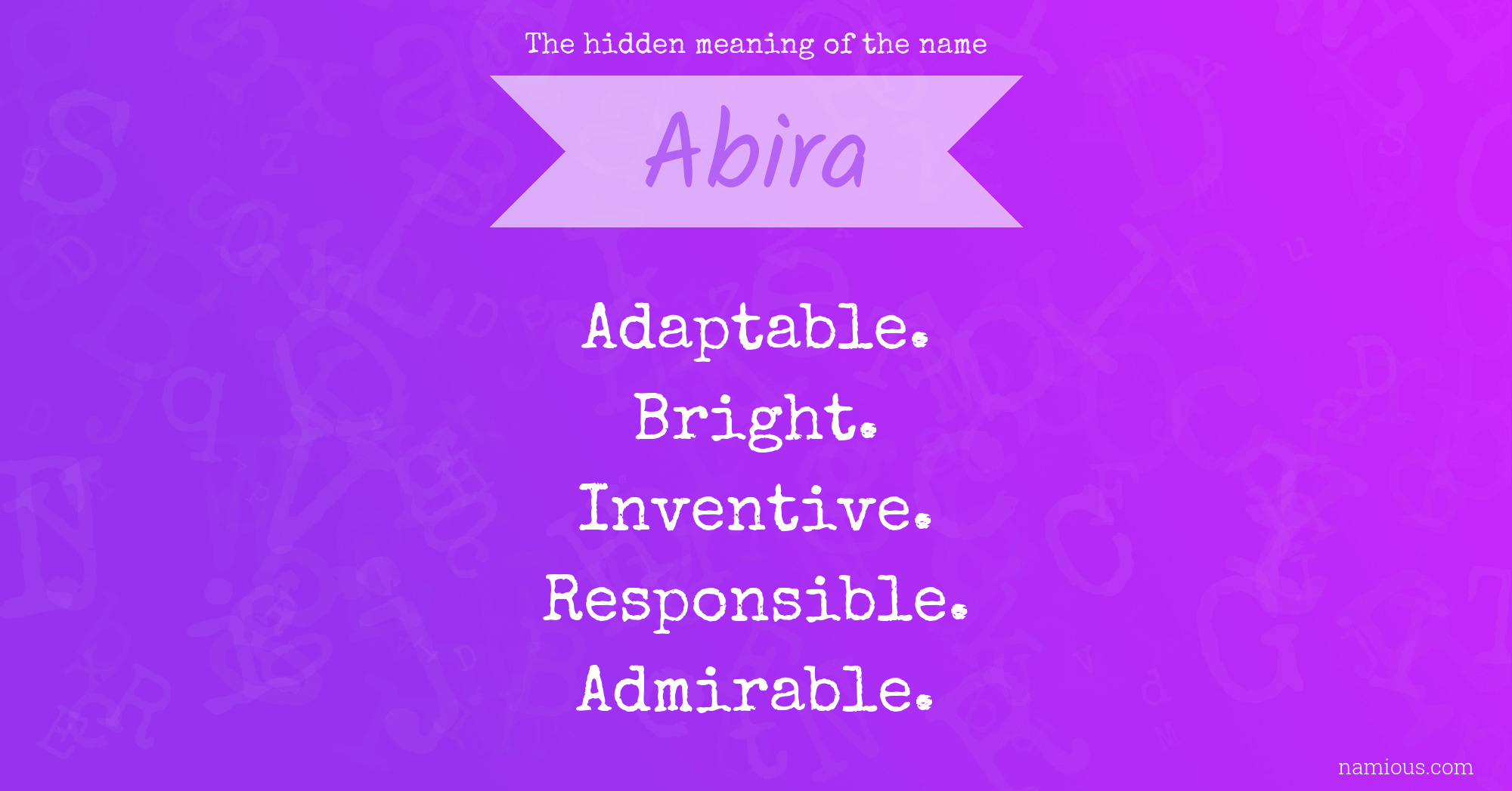 The hidden meaning of the name Abira