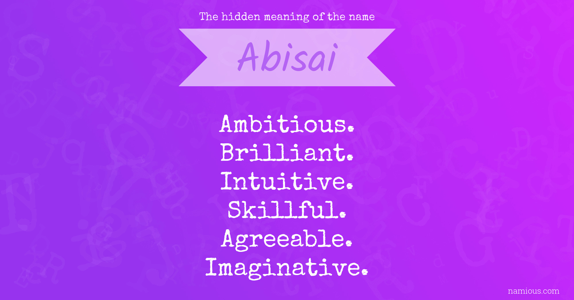 The hidden meaning of the name Abisai