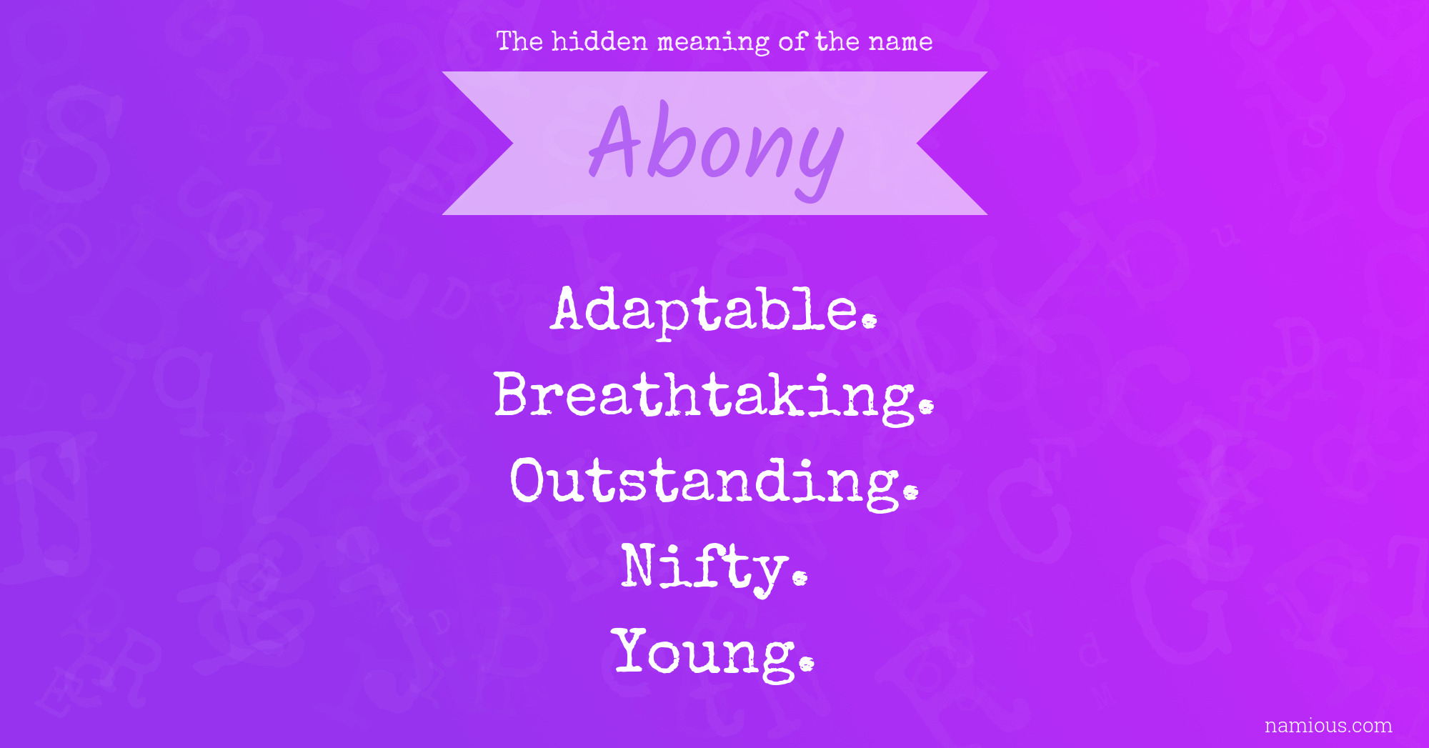 The hidden meaning of the name Abony