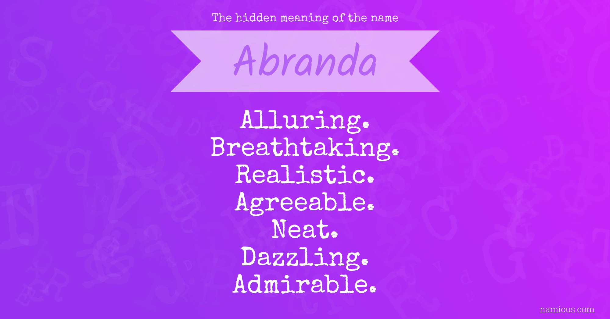 The hidden meaning of the name Abranda