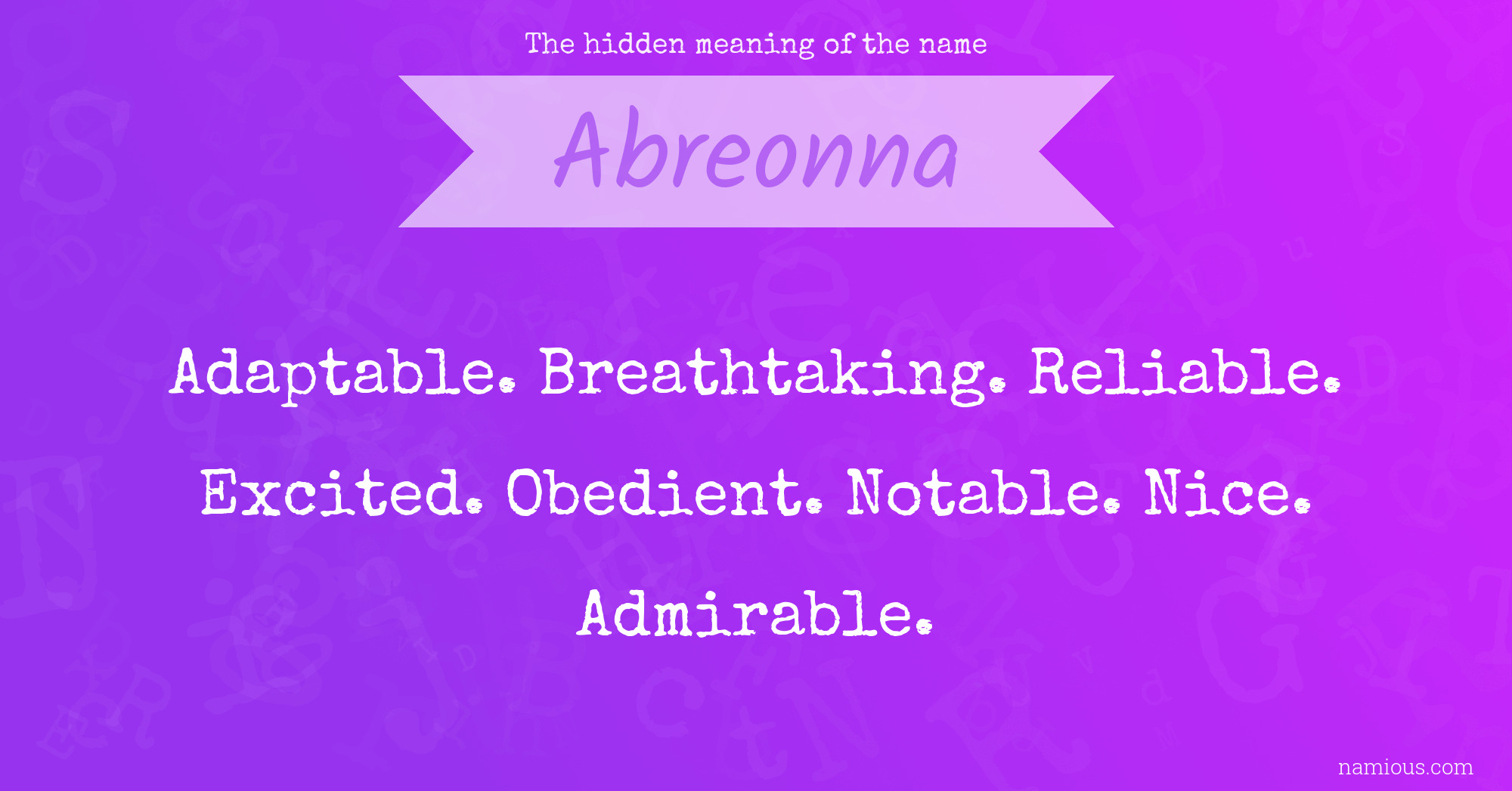 The hidden meaning of the name Abreonna