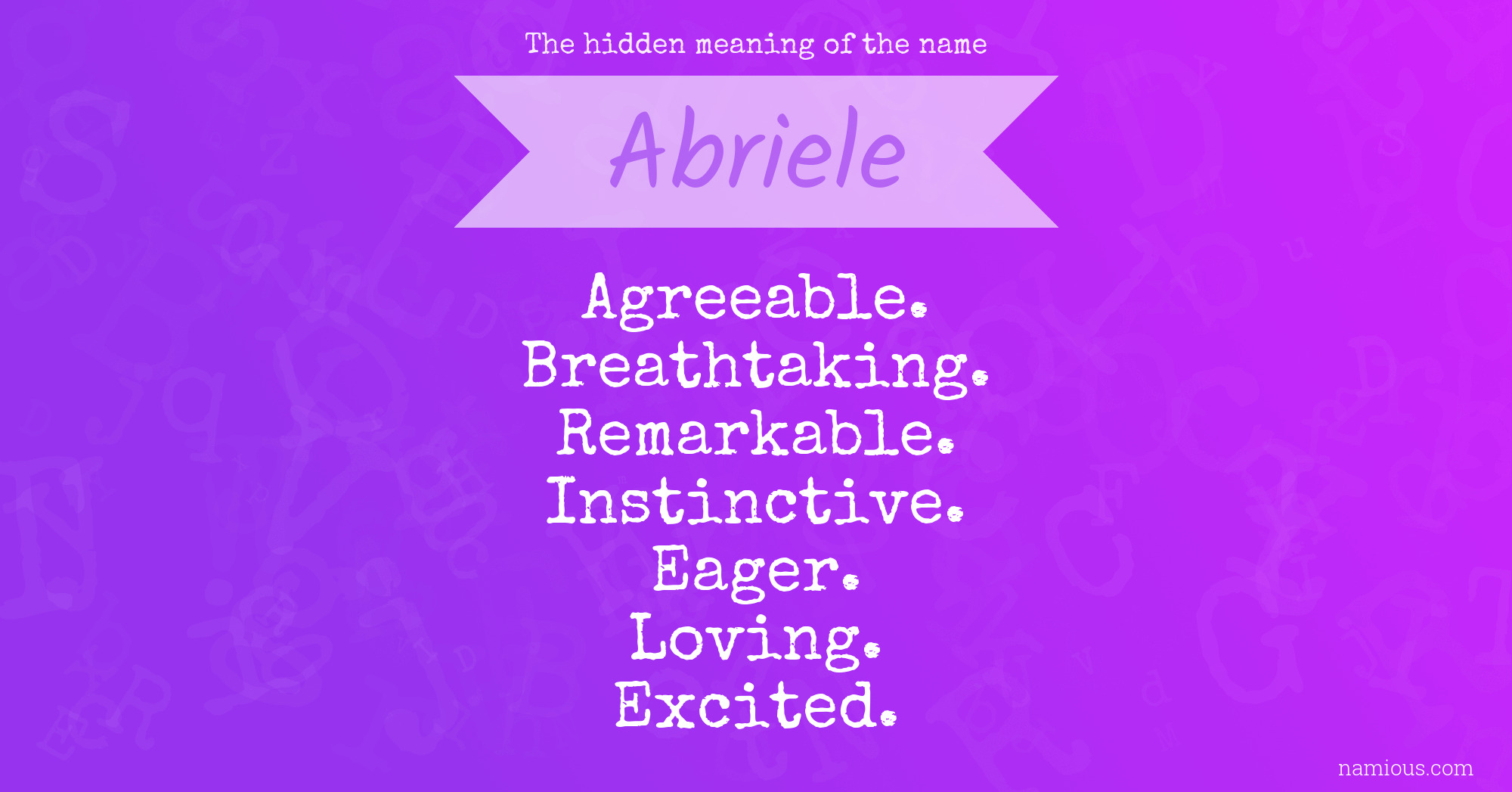 The hidden meaning of the name Abriele