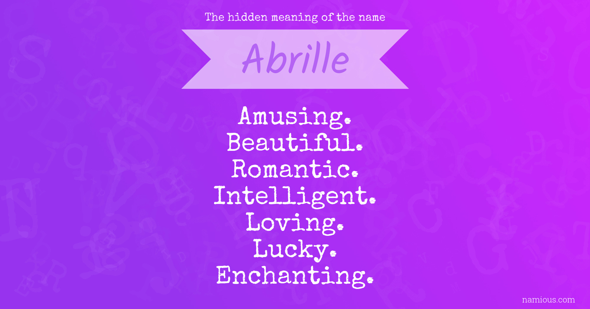 The hidden meaning of the name Abrille