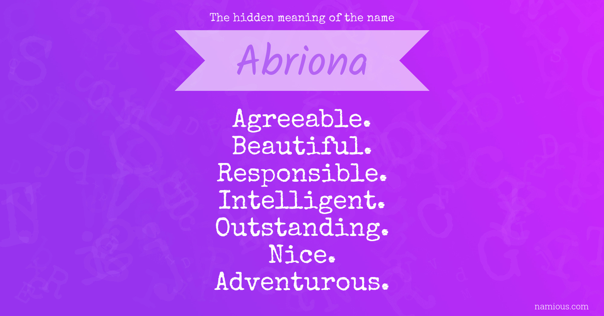 The hidden meaning of the name Abriona