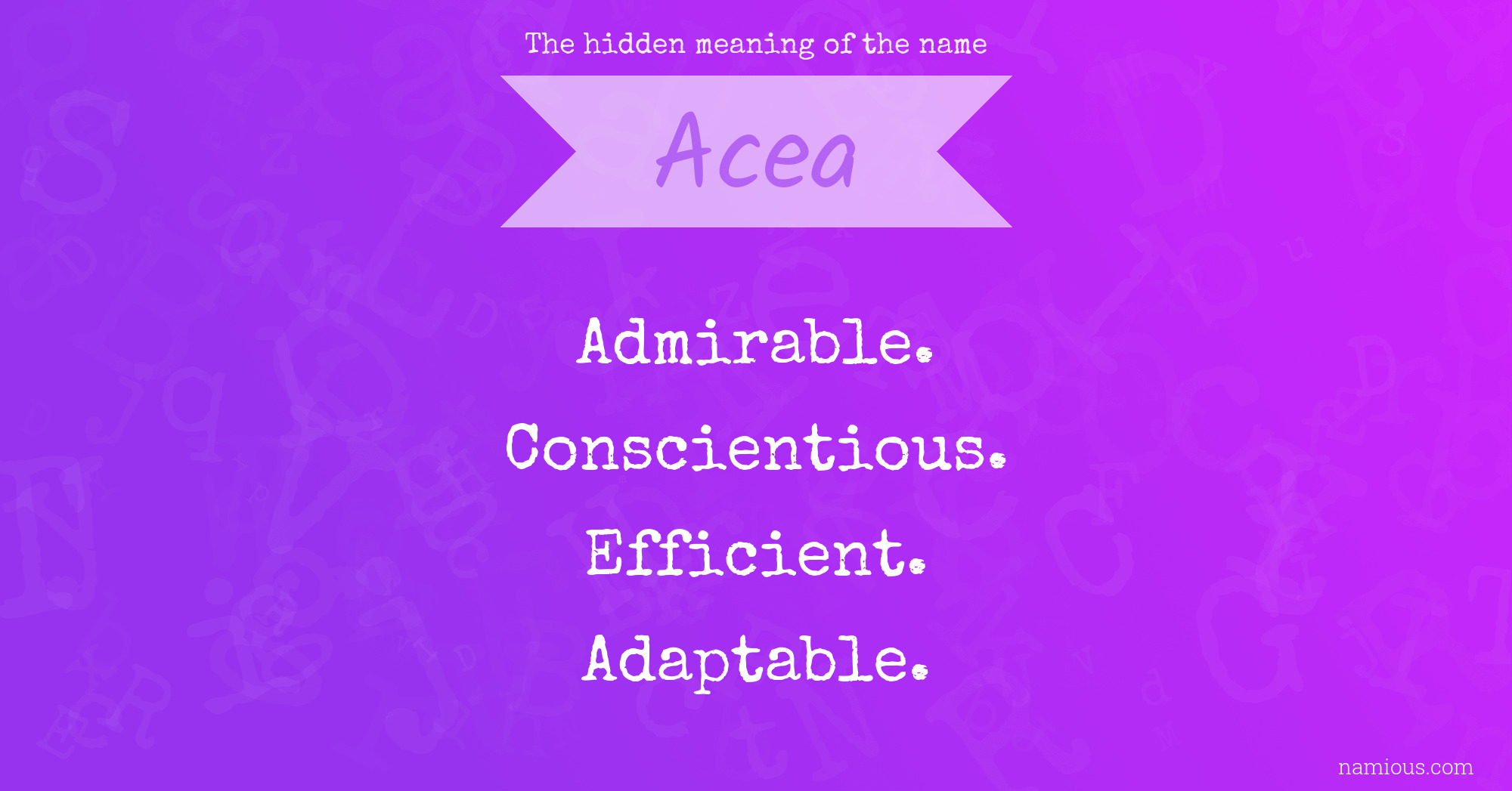 The hidden meaning of the name Acea