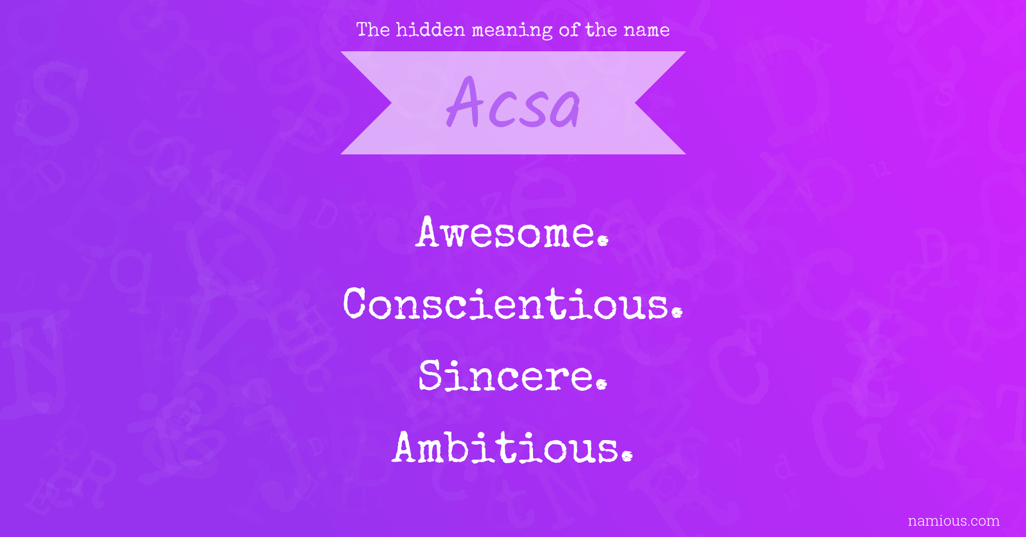 The hidden meaning of the name Acsa