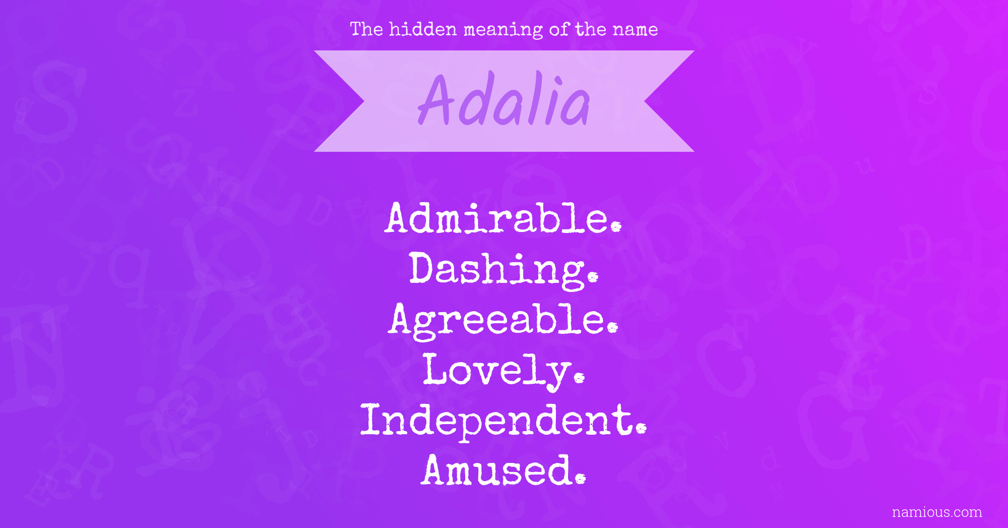 The hidden meaning of the name Adalia