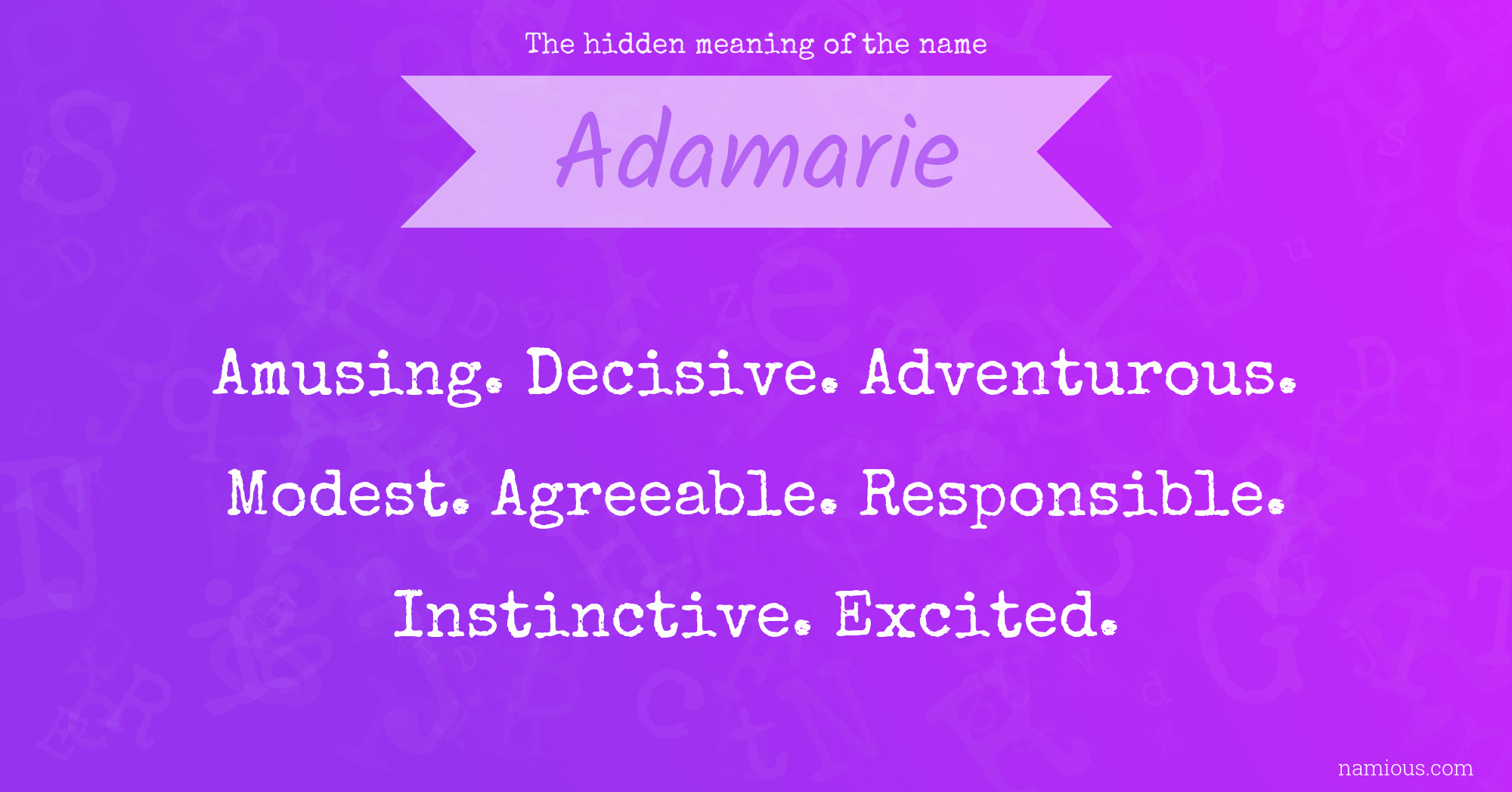 The hidden meaning of the name Adamarie