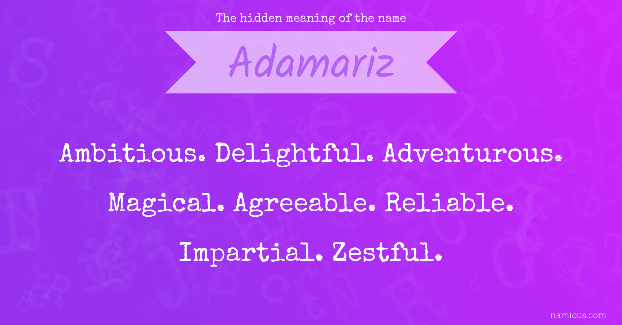 The hidden meaning of the name Adamariz