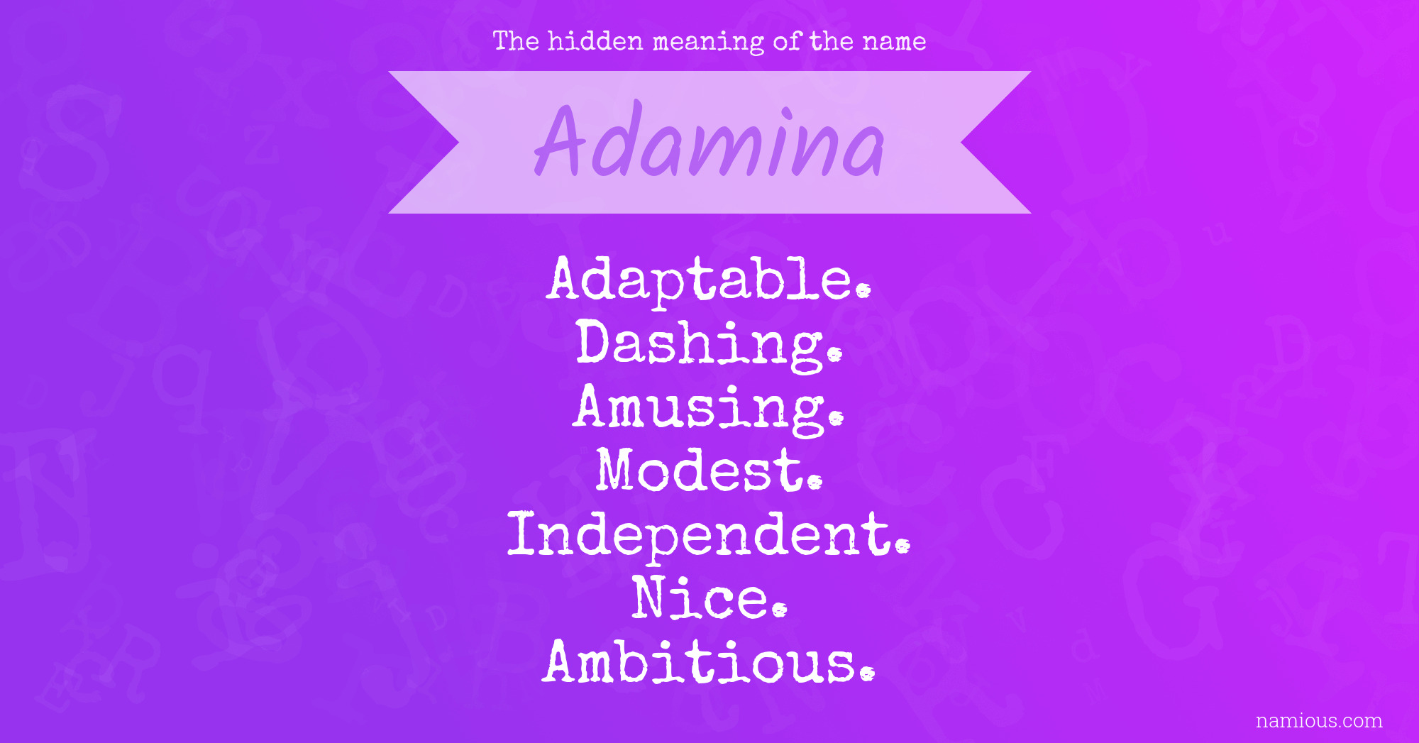 The hidden meaning of the name Adamina