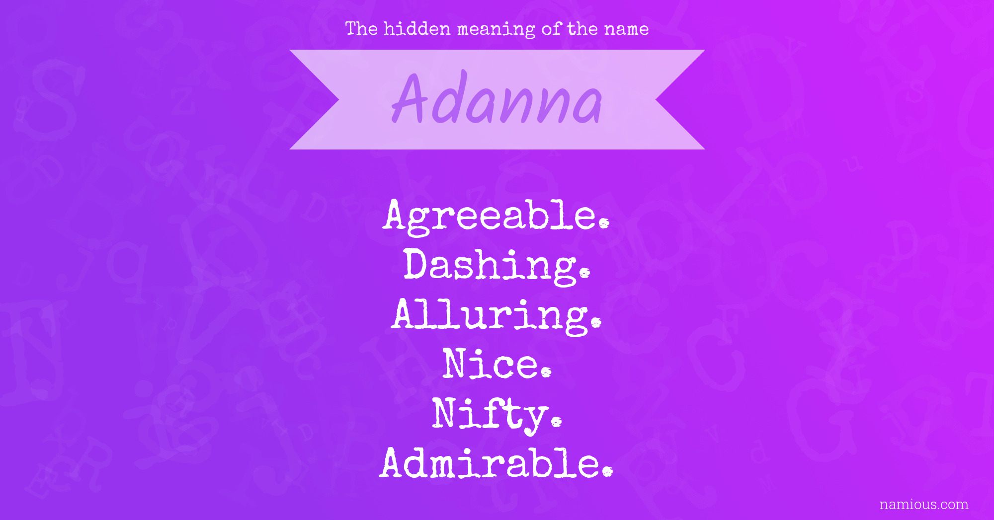 The hidden meaning of the name Adanna