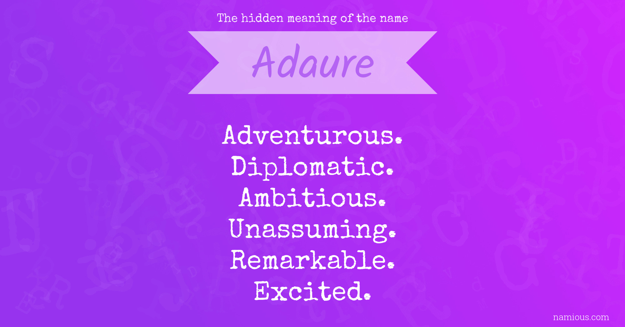 The hidden meaning of the name Adaure