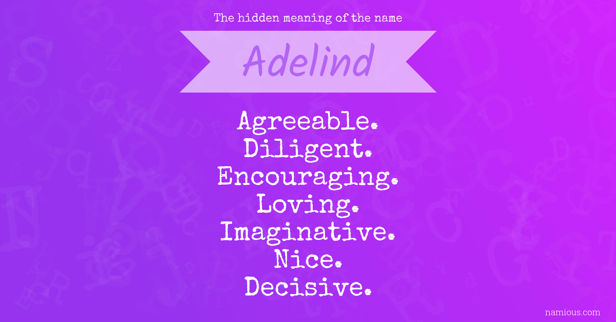 The hidden meaning of the name Adelind