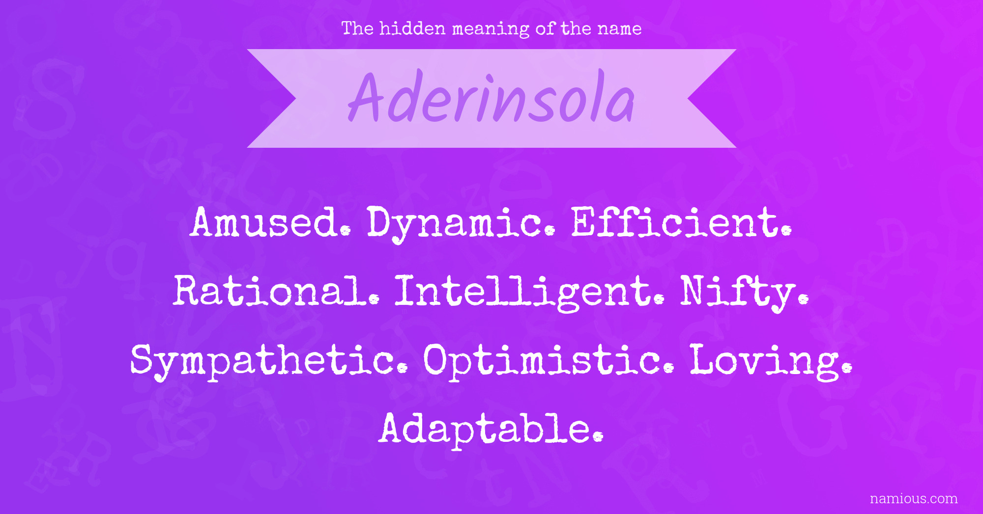 The hidden meaning of the name Aderinsola