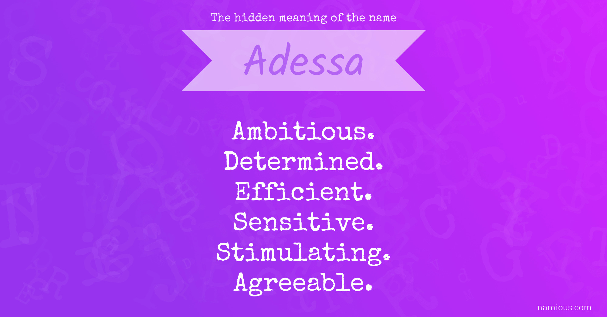 The hidden meaning of the name Adessa