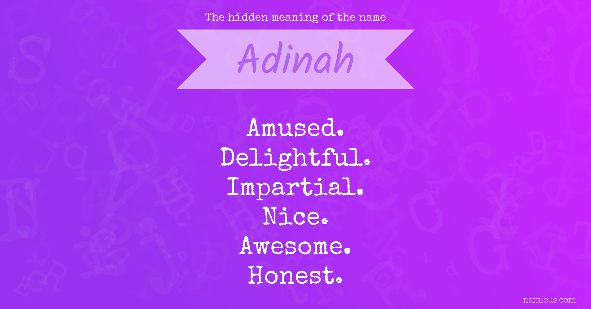 The hidden meaning of the name Adinah