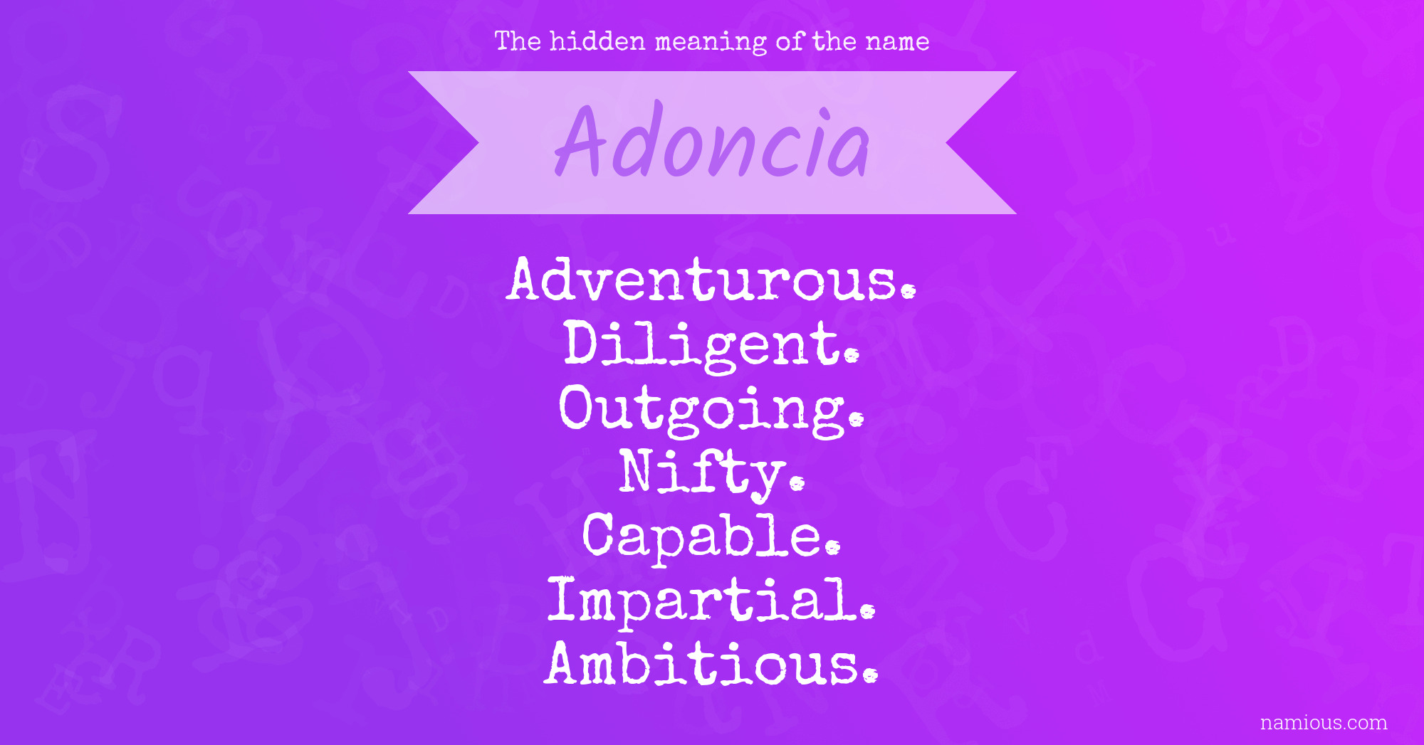 The hidden meaning of the name Adoncia