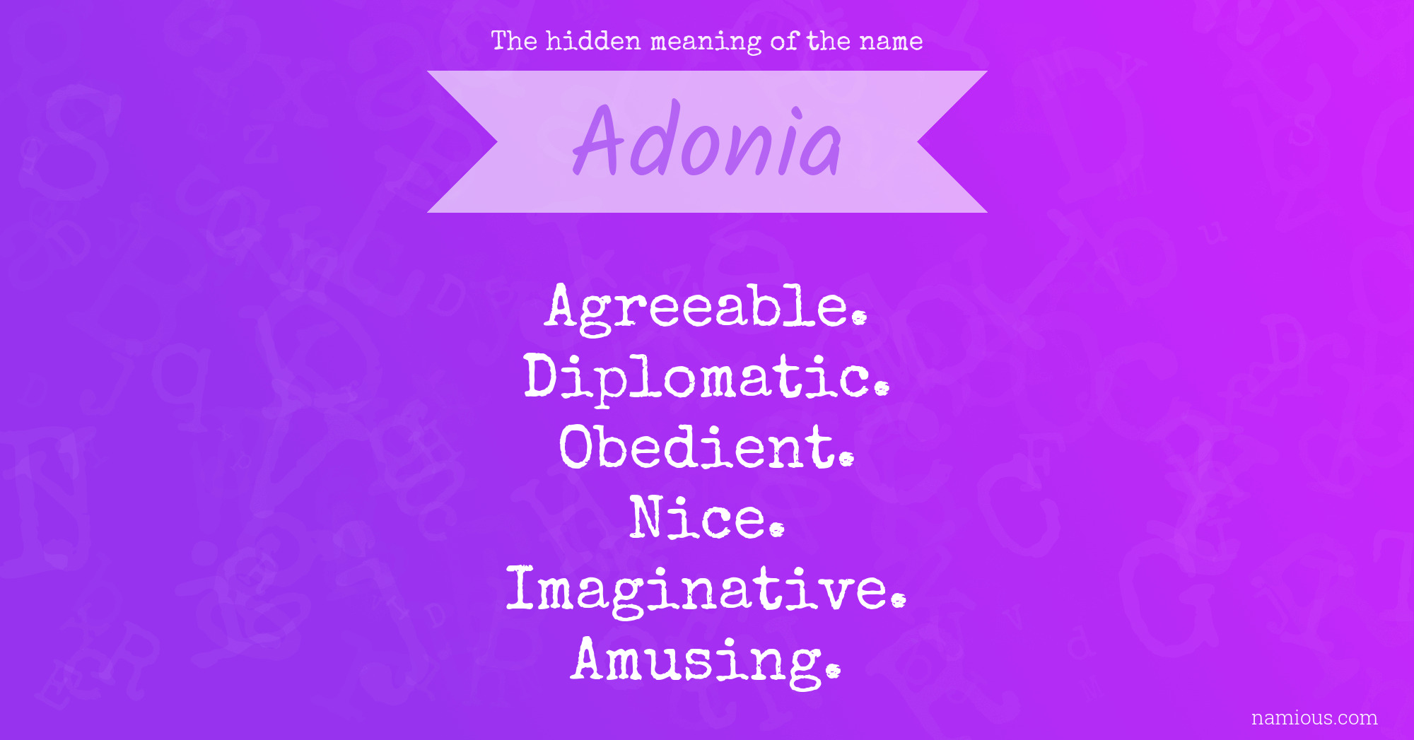 The hidden meaning of the name Adonia