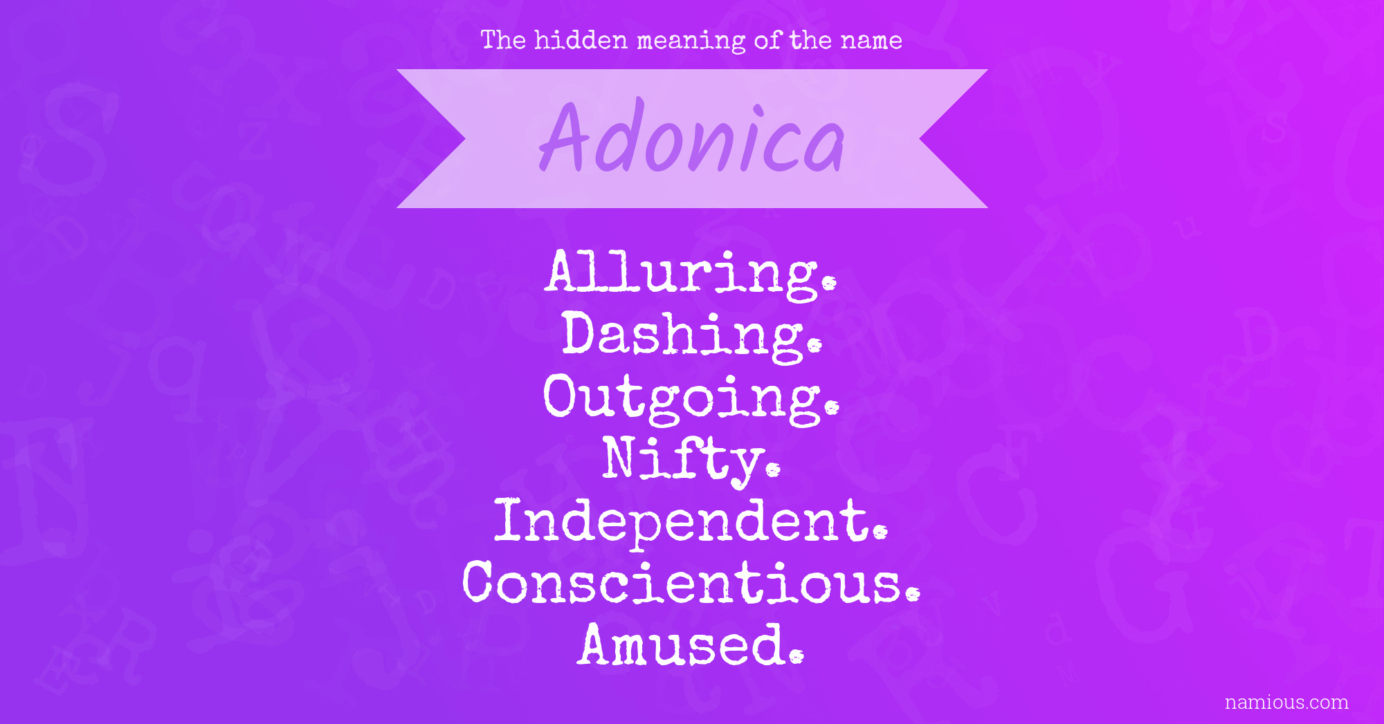 The hidden meaning of the name Adonica