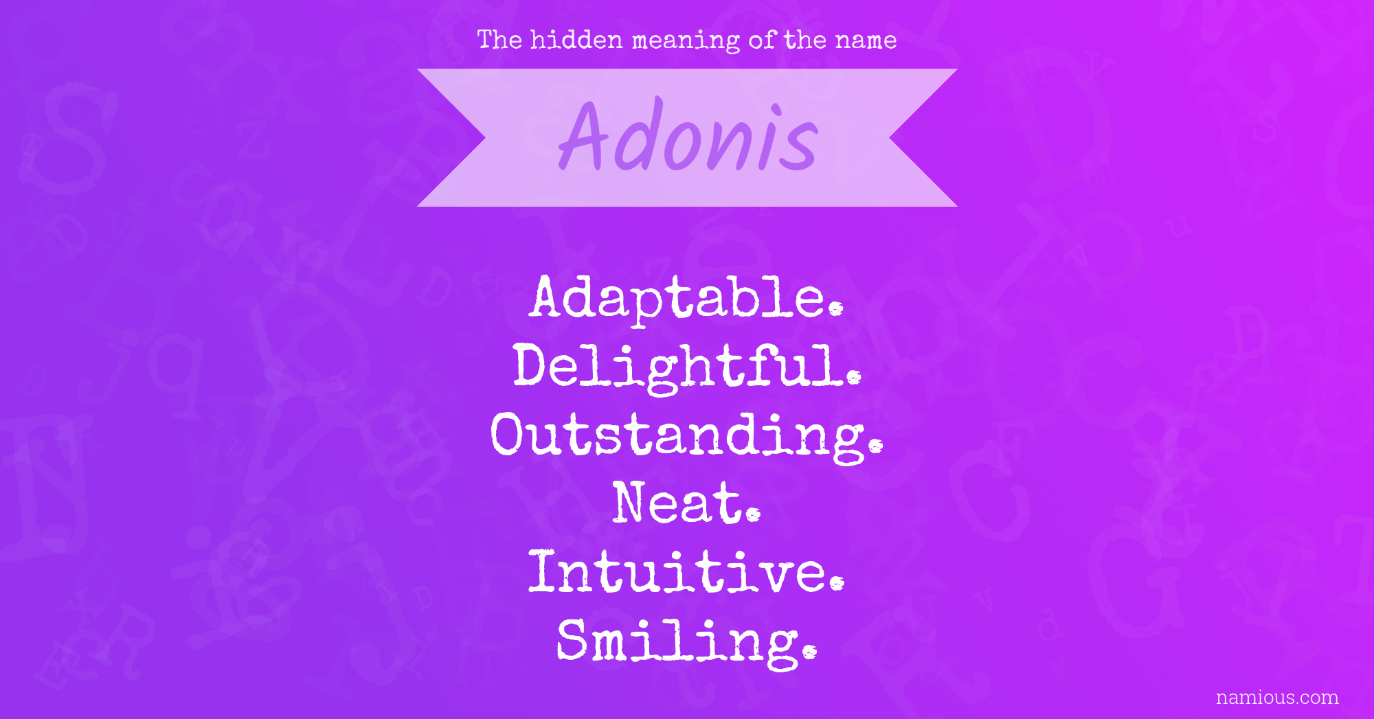 The hidden meaning of the name Adonis