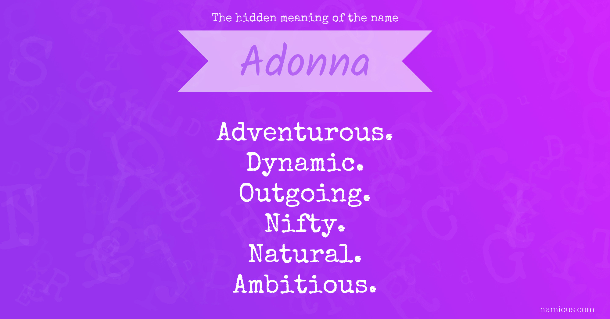 The hidden meaning of the name Adonna