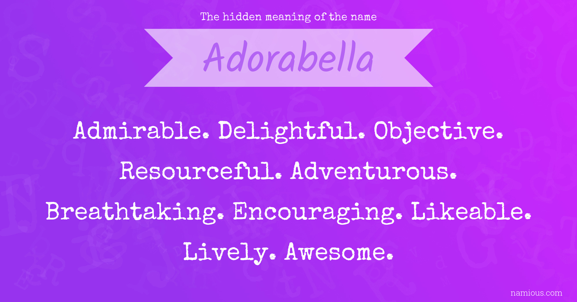 The hidden meaning of the name Adorabella