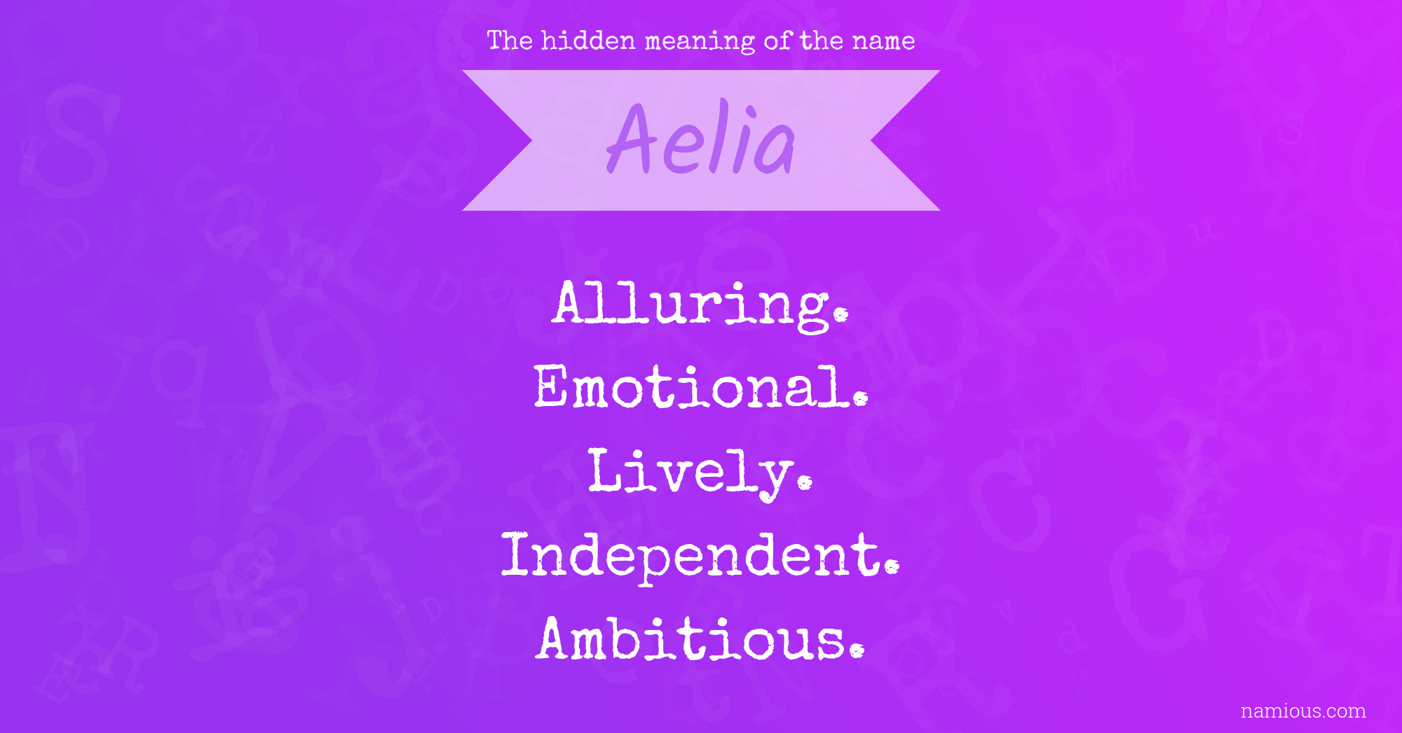 The hidden meaning of the name Aelia