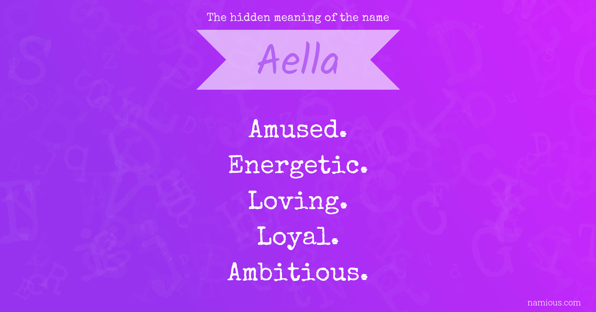 The hidden meaning of the name Aella