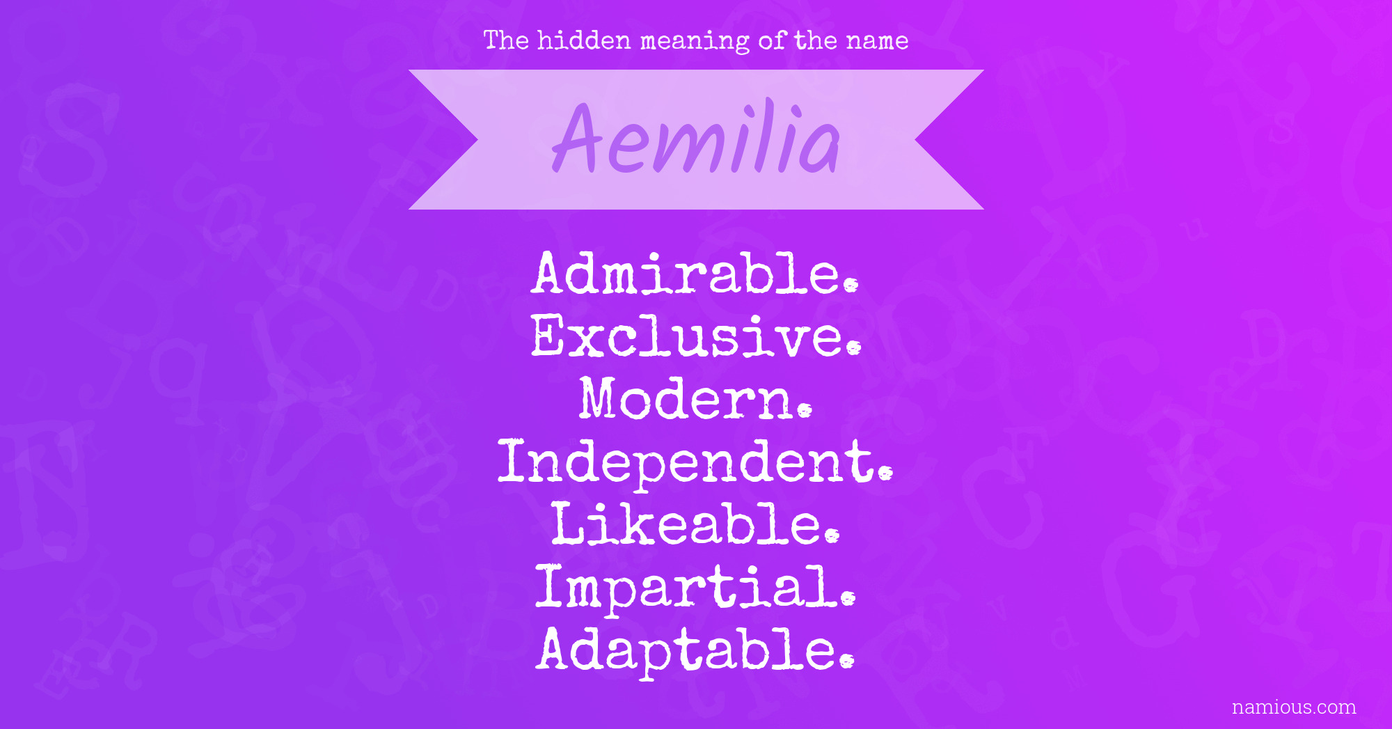 The hidden meaning of the name Aemilia